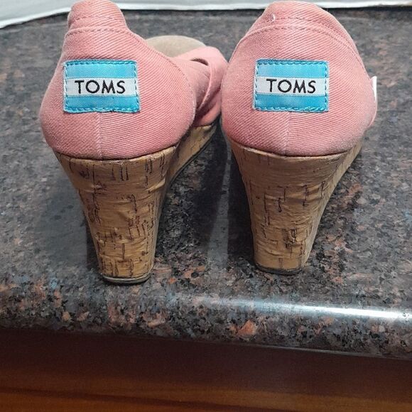 Tom's Cork Wedge Slip Ons...Size 8...EUC - Picture 2 of 7